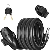 Titanker Bike Lock, 1/2 Inch Thick Bike Lock Cable Coiled Secure Bicycle Lock with Keys Scooter L...