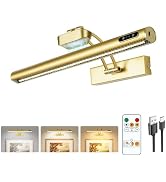 Magnetic Wireless Picture Light Rechargeable Battery Operated with Remote/Touch Control/Timer, An...