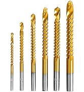Titanium Coated HSS Twist Drill Bits - 6pcs 3-8mm Serrated Grooving Cutting Carpenter Side Cuttin...
