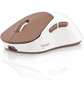 hunart H6 49g Wireless Mouse, Bluetooth & 2.4GHz, Rechargeable,Mocha Brown | Silent Clicks, Two W...