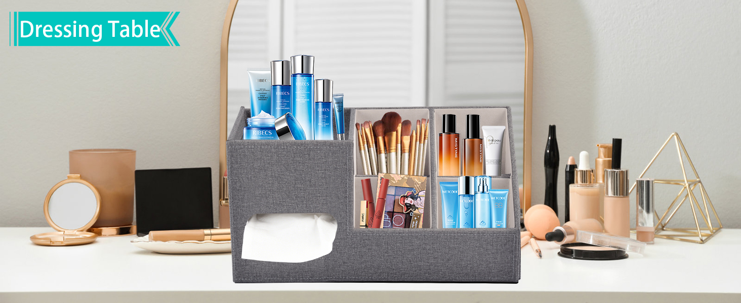Square Tissue Box Cover with Storage Tray