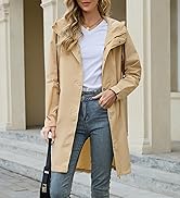Zando Long Packable Rain Jacket Women Waterproof - Raincoat for Women Rain Coat with Hood Lightwe...
