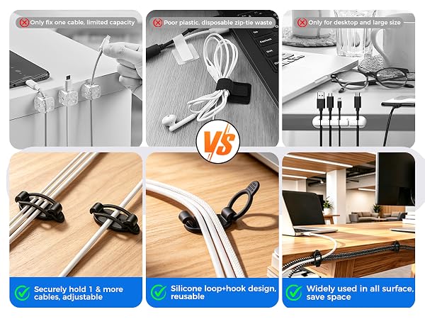 adjustable cable management clips adhesive organizer stiky wire clips cord holder for tv pc