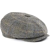 FEINION Men's Wool Newsboy Cap 8 Panel Ivy Tweed Cabbie Flat Hat Baker Boy Cap