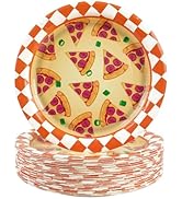 BOKFJBP 50pcs Pizza Paper Plates- 7in Round Disposable Paper Plates Dinner Dessert Tableware Deco...