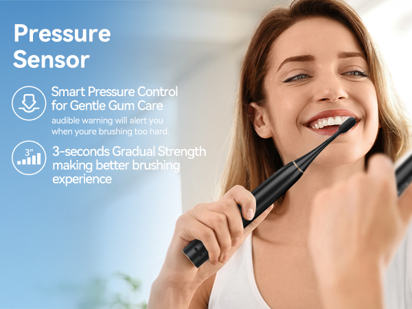 Electric Toothbrush for Adults with Pressure Sensor
