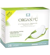 Organyc New and Improved 100% Certified Organic Cotton Inside and Out Overnight Feminine Pads, He...