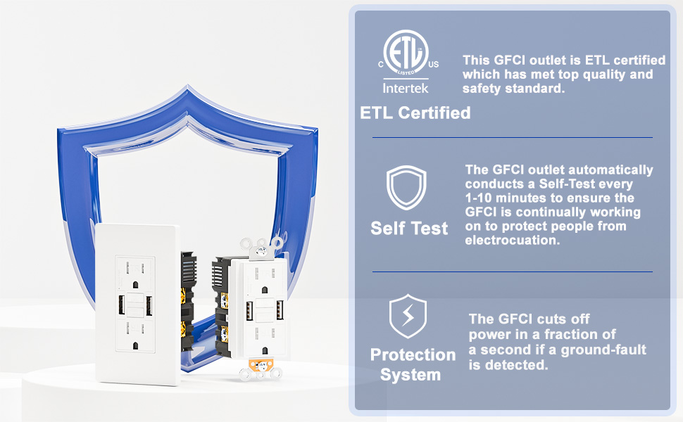 GFCI UL LISTED, SELF TEST