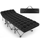 ZENPETIO Camping Cot for Adults, Heavy-Duty Portable Cot Bed with Mattress, Foldable Padded Sleep...