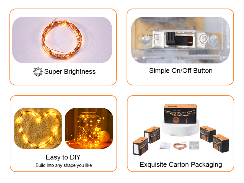 Battery Operated Copper Wire LED Fairy Lights Indoor and Outdoor Battery Operated String Lights