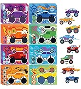 24 Sheets Make Your Own Monster Truck Sticker Make A Face Stickers for Kids Toddlers DIY Craft St...