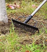 WORKPRO 16 Tines Heavy Duty Bow Rake with 5FT Handle