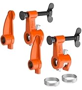 PONY Original Deep-Reach Pipe Clamp Fixture Set, 2 Pack 3/4? Pipe Clamp Tools, 2.5? Throat Depth,...