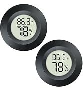 2 Pack Hygrometer Thermometer Mini Digital LCD Monitor Indoor/Outdoor Humidity Meter Gauge Temper...