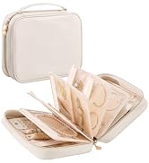 Lolalet Travel Jewelry Organizer Case, Large Jewelry Binder Storage Book with Zippered Pouches, P...