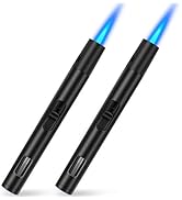 LcFun Torch Lighters 2 Pack Refillable Butane Lighter, Butane NOT Included, Windproof Adjustable ...