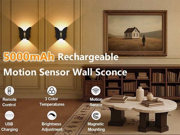 Battery operated wall sconce