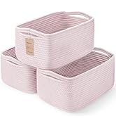 Maxuni 3-Pack Storage Baskets for Organizing | Woven Shelf Toy Basket | Rope Baskets for Gifts Em...
