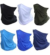 SHEVERCH 6 Pack Neck Gaiter Face Mask Sun Protection Cooling Bandana Face Cover Windproof Dustpro...