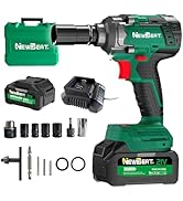 NEWBEAT Cordless Impact Wrench Set - 1/2 inch Impact Gun, Electric Power Impact Driver Max Torque...