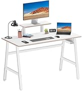 UPGRAVITY Height Adjustable Computer Desk - 47" Gaming Desk, Small Home Office Desk with Monitor ...