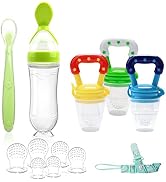 Food Feeder for Baby, Fruit Feeder Pacifier (3 Pcs) with 6 Different Sized Silicone Pacifiers 1 P...