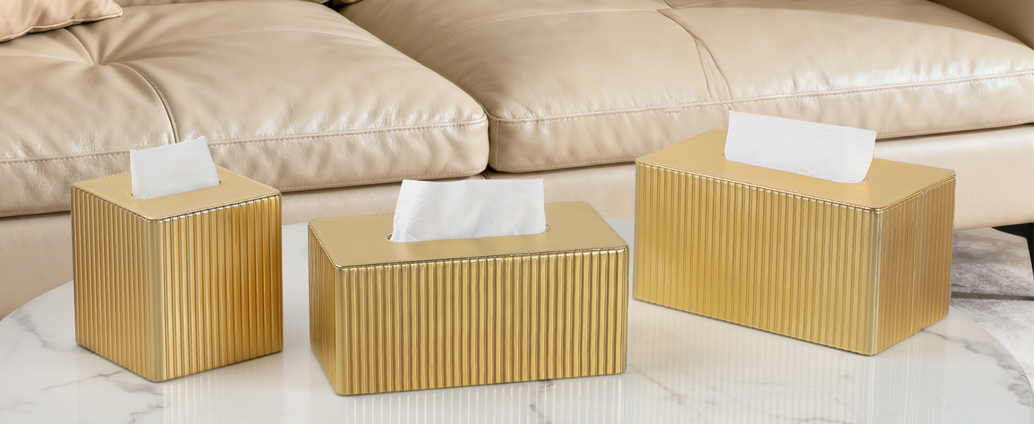 gold tissue box