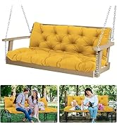 MVRFN 5" Thick Outdoor Porch Swing Cushions Waterproof Fade-Resistant 60x40 Inch 3 Seater with 8 ...