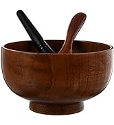 Wood Face Mask Mixing Bowl Set For Ladies Facial Skincare Clay Mixing DIY Vintage Facemask Bowl K...