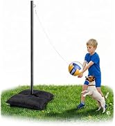 SPOYNAL Heavy Duty Tetherball Set with Ball and Rope, Complete Tetherball Equipment with Adjustab...