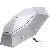 G4Free UPF 50+ UV Protection Travel Umbrella 42/46 Inch Windproof Silver Coating Sun Blocking Umb...