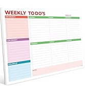 Weekly Planner Notepad, Weekly To Do List Notepad, Tear Off Undated Weekly Planner Pad, 11.5" x 8...