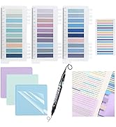 Sticky Tabs 1050PCS Book Tabs with Marker Morandi Page Markers Transparent Sticky Notes Tabs Long...