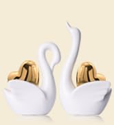 XMGZQ 2pcs Gold Love Swan Statues Couple's Home Decorations for Living Room Decor and Accessories...