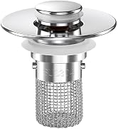Sink Stopper Hair Catcher, Pop-up Sink Drain Strainer with Removable Stainless Steel Strainer Bas...