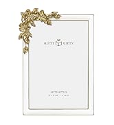 GIFTY GIFTY Vintage Thin Border Floral Photo Frame (White) / 4x6 In | For Wall and Vertical / Hor...