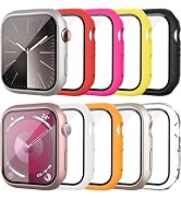 Kounlsyam 10 Pack Case with Tempered Glass Screen Protector for Apple Watch Series 9/8/7 45mm, Ha...