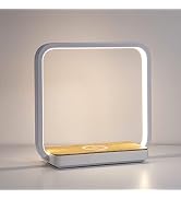 WILIT Bedside Lamp with Qi Wireless Charger, A13 Table lamp 3 Step Dimmable Touch Control Desk La...