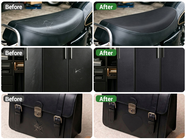 Leather repair patch for car seat and couch repair