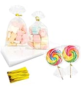 Cidenbio 100 PCS Cellophane Treat Bags, Koudindg 3x5 In Clear Cellophane Gift Bags with Twist Tie...