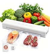DOMIVIO Vacuum Sealer Machine for Food, 4-in-1 Functions with 20 Vacuum Bags (20x30cm) - Dry & We...