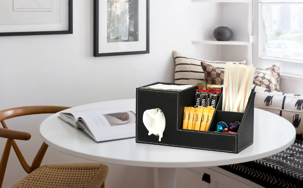 multifunctional tissue box with storage compartments