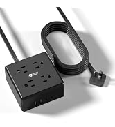 Power Strip, SUPERDANNY 4-Outlet 4-USB Surge Protector, 5 Ft Extension Cord, 900 Joules, Overload...