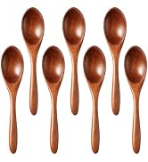 MORGLES 7 Pack Small Wooden Spoons 5.5 Inches Nanmu Wood | for Honey, Tea, Coffee Little Wood Tab...