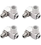 Ruibapa 4PCS 1/4Inch NPT Air Tool 360 Degree Swivel Fitting Portable Air Tool Adapter,Air Hose Co...