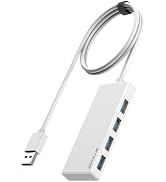 ANYPLUS USB Hub, Multiport USB Splitter Adapter, 2 ft Long Cable USB 3.0 Hub, USB Extender for La...