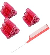 MOODKEY 18PCS Self Grip Small Hair Curlers Heatless Roller Hair Curlers Pro Salon Hairdressing Cu...