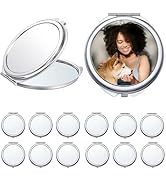 Frinnovan 18 Pack Sublimation Blanks Pocket Mirror Cosmetic Compact Travel Folding Mirrors for Ma...