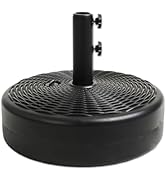 Helios&Hestia 70 lb Heavy Duty Round Umbrella Base, Plastic Water and Sand Fillable Outdoor Stand...