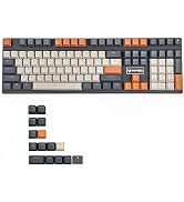 YMDK Double Shot 122 Dyed PBT Shine Through OEM Profile Keycap Rainbow Carbon Sunset Backlit Keyc...